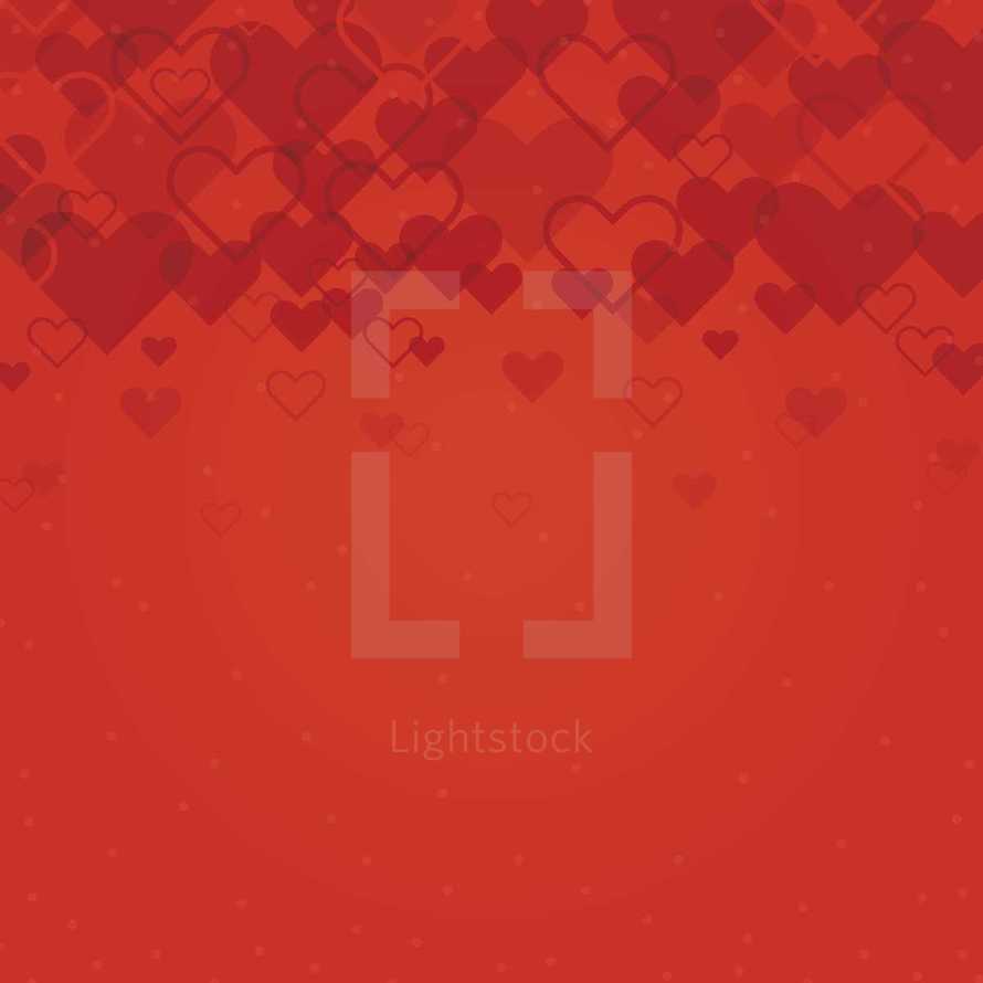 red heart vector background.