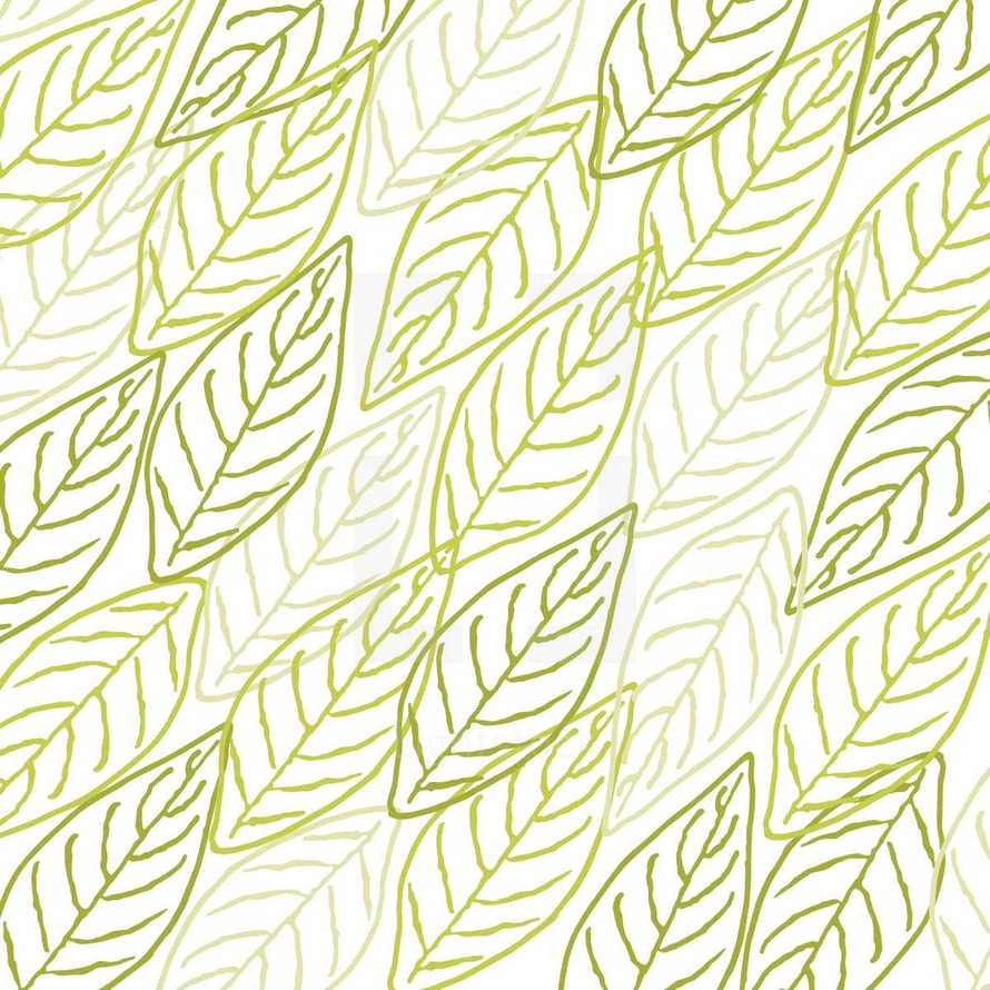 sketchy green leaves background.