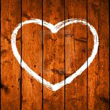 heart drawn on wood 