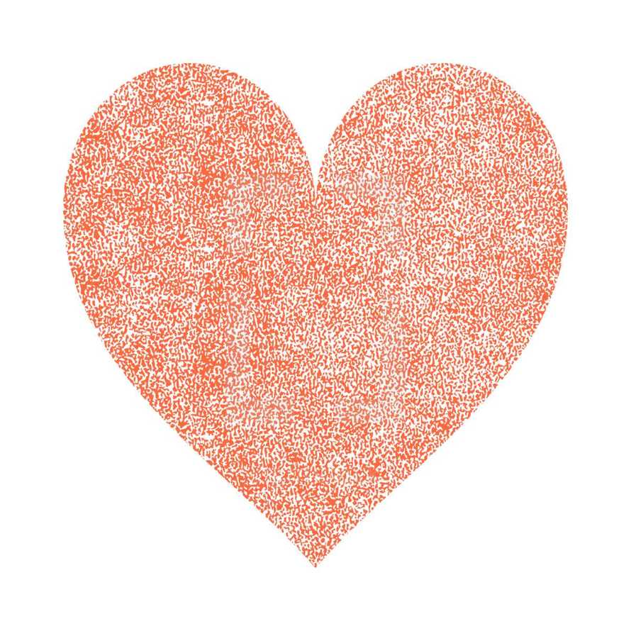 Red heart with effect paint texture. Quick and easy recolorable shape isolated from the white background. The design graphic element saved as a vector illustration in the EPS file format for used in your design projects. 