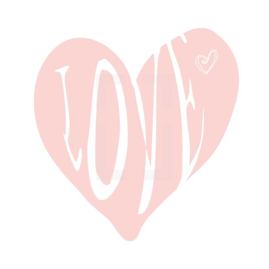 word love in a pink heart 