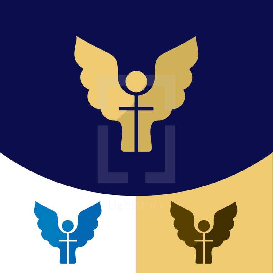 Angel and cross logo 