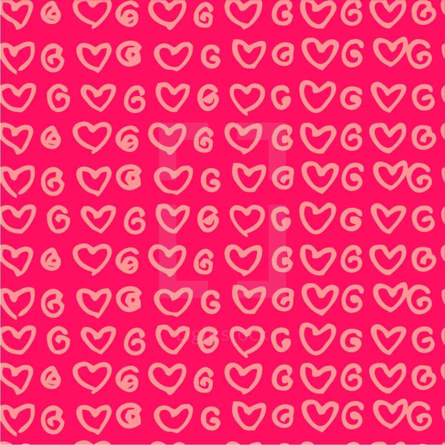 pink hearts pattern background 