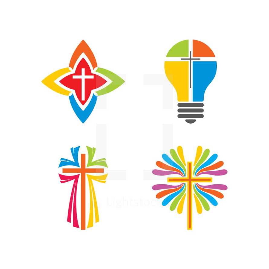 colorful cross icons 