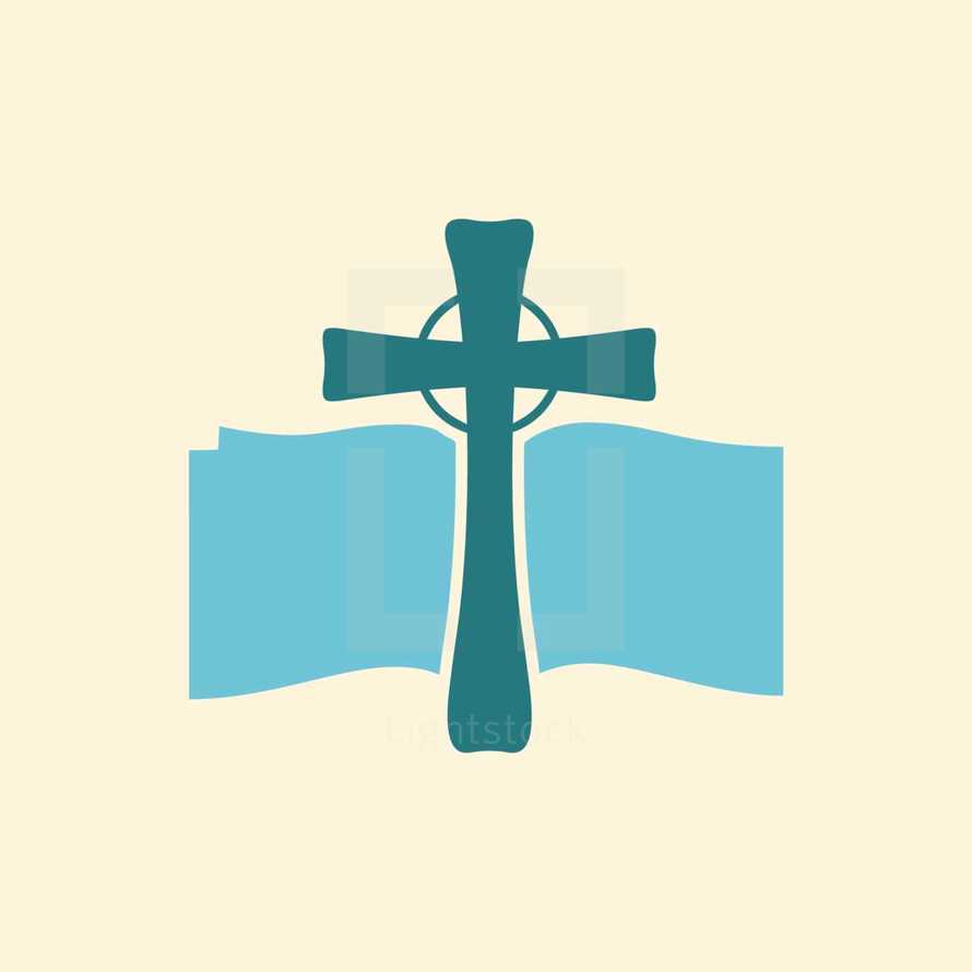 cross and open Bible icon