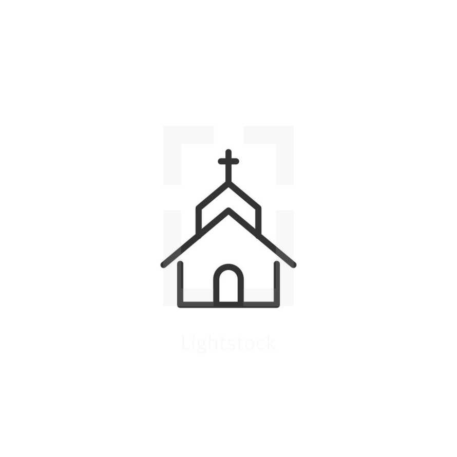 simple church building icon 