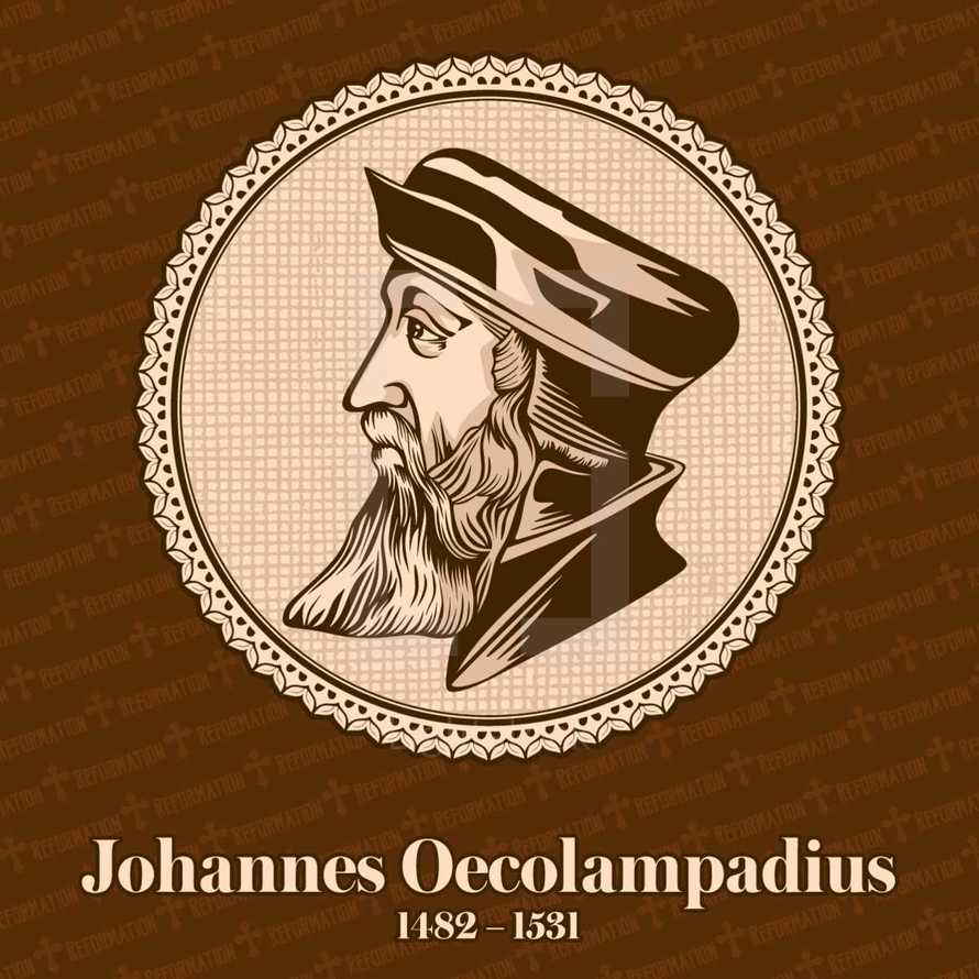 Johannes Oecolampadius (1482 – 1531) was a German Protestant reformer in the Reformed tradition from the Electoral Palatinate. He was the leader of the Protestant faction in the Baden Disputation of 1526, and he was one of the founders of Protestant theology. Christian figure.