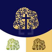 tree of life and cross logo 