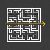arrow straight through a maze 