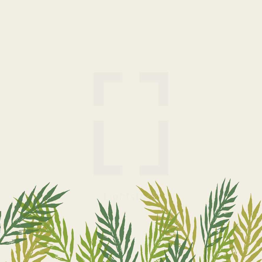 Palm frond border illustration.