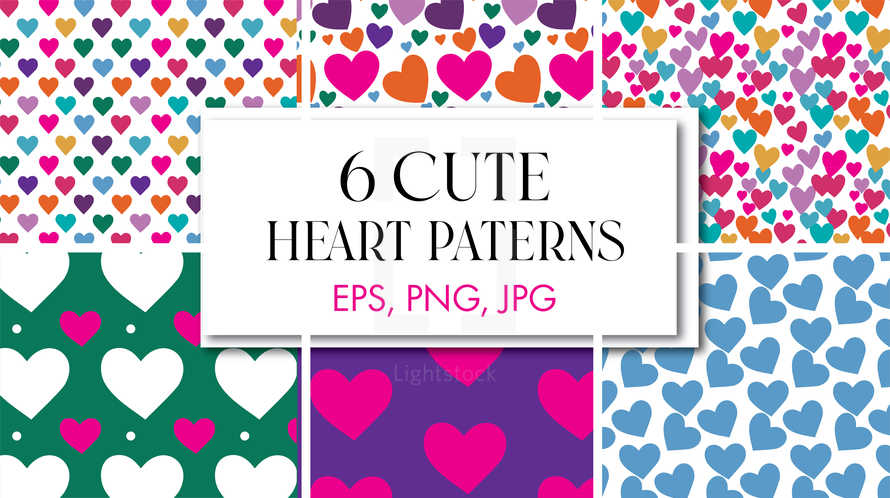 Six Cute Heart Patterns