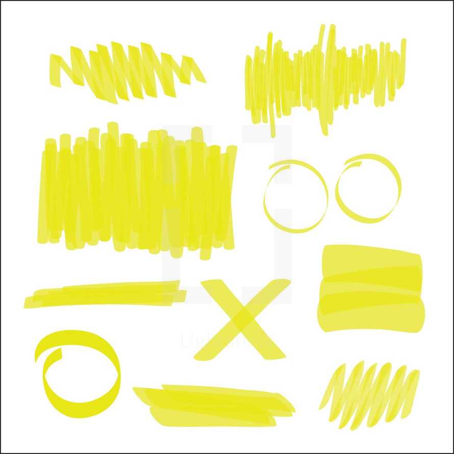 yellow highlighter marks.
