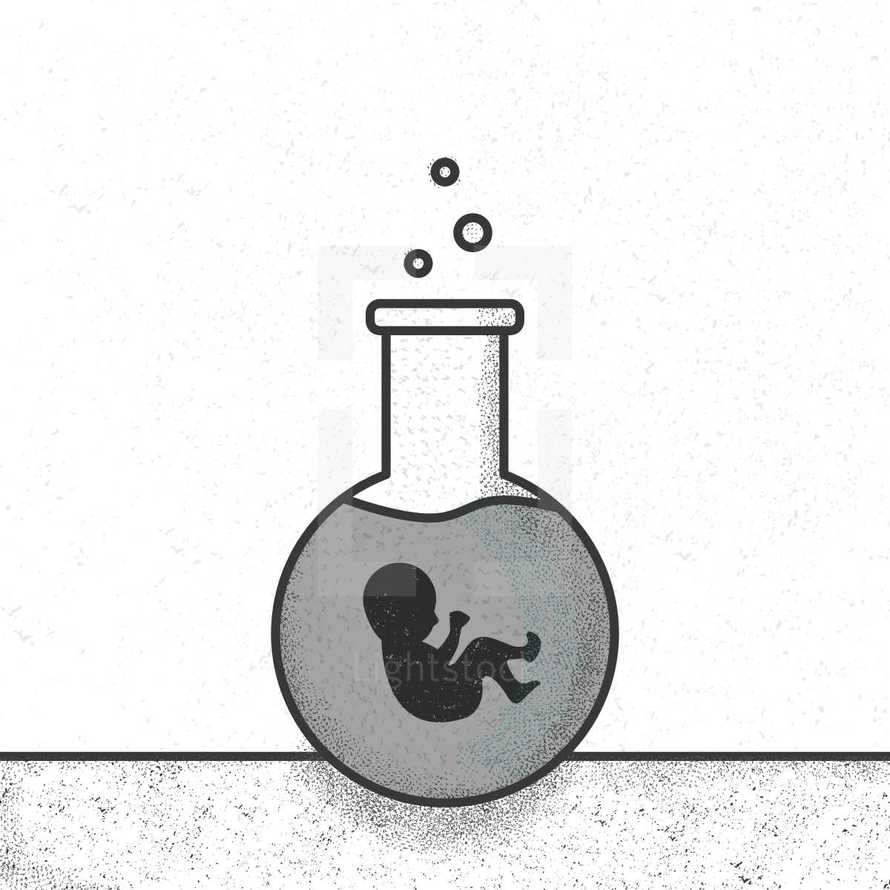 fetus in a flask.