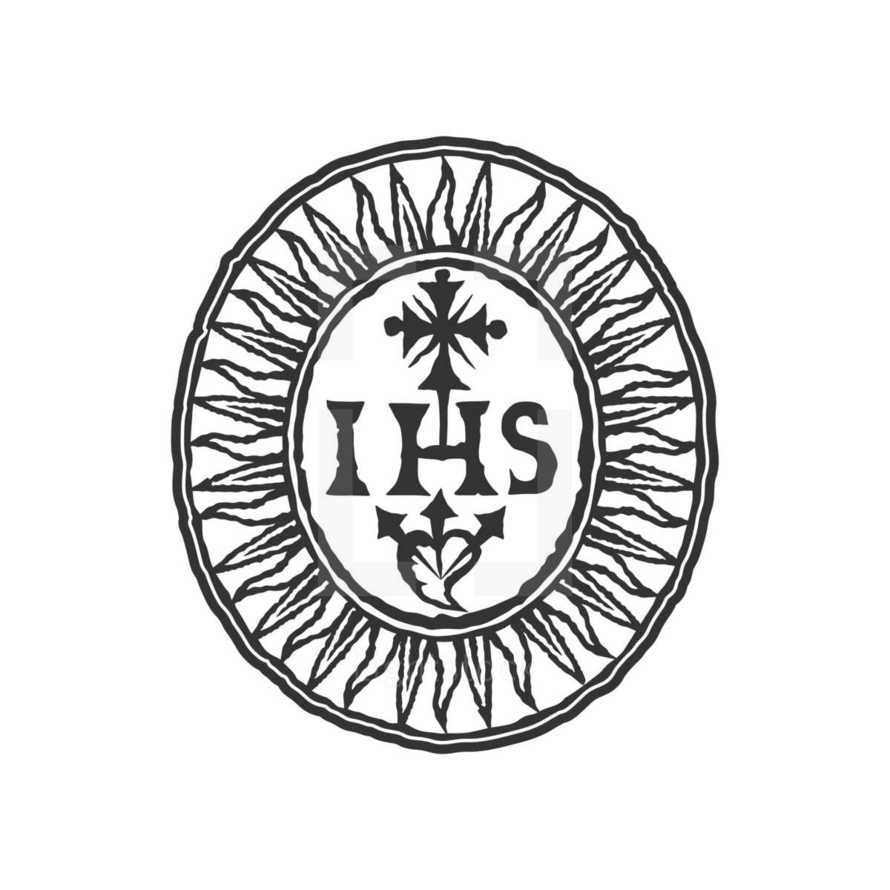 Christian symbols. Illustration of the Jesuit Order. The Society of Jesus is a religious order of the Catholic Church headquartered in Rome.