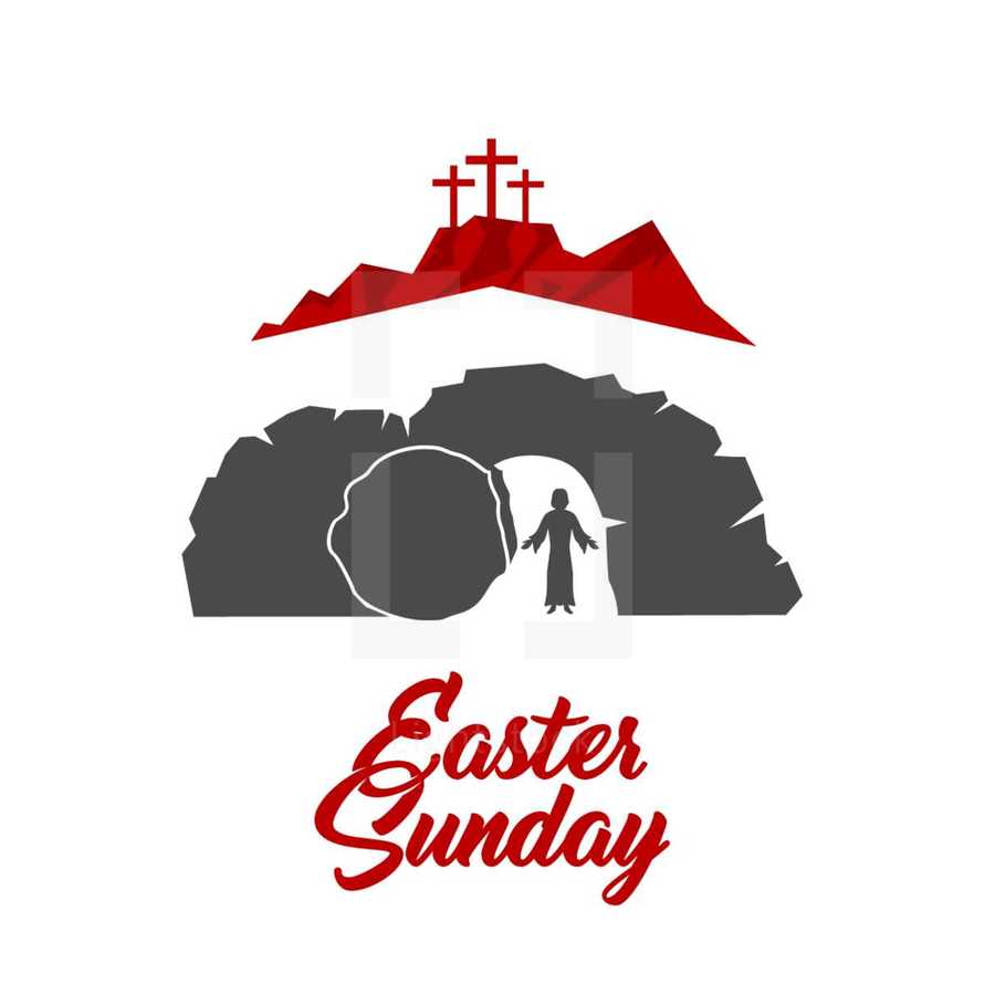 Easter illustration. Jesus Christ is risen.