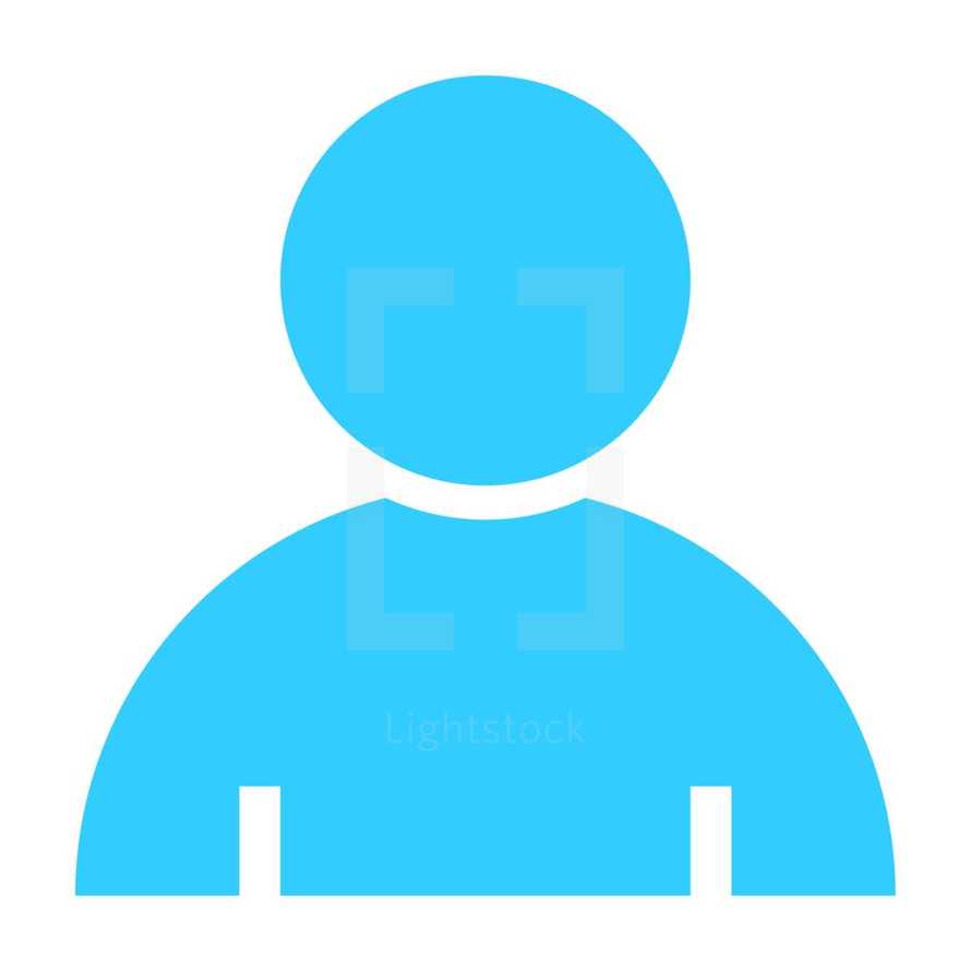 Person flat user icon member sign avatar button. Quick and easy recolorable shape isolated from background. The graphic element saved as a vector illustration in the EPS file format for used in your design projects. 