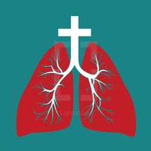 breathe, lungs, cross, icon