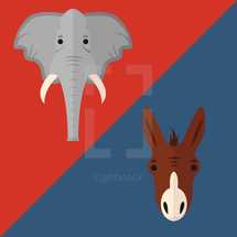 political party symbols illustration.