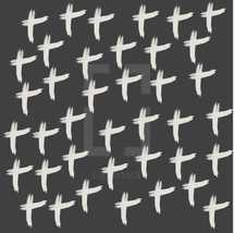 Hand drawn Easter crosses pattern 