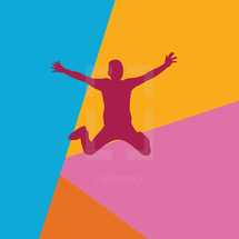 colorful illustration of kid jumping 