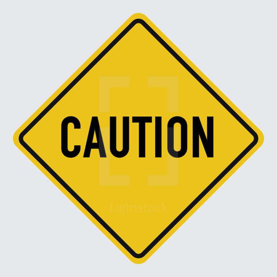 caution road sign