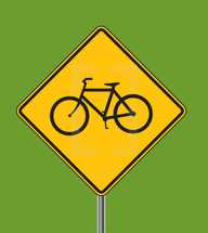 bicycles ahead warning sign 