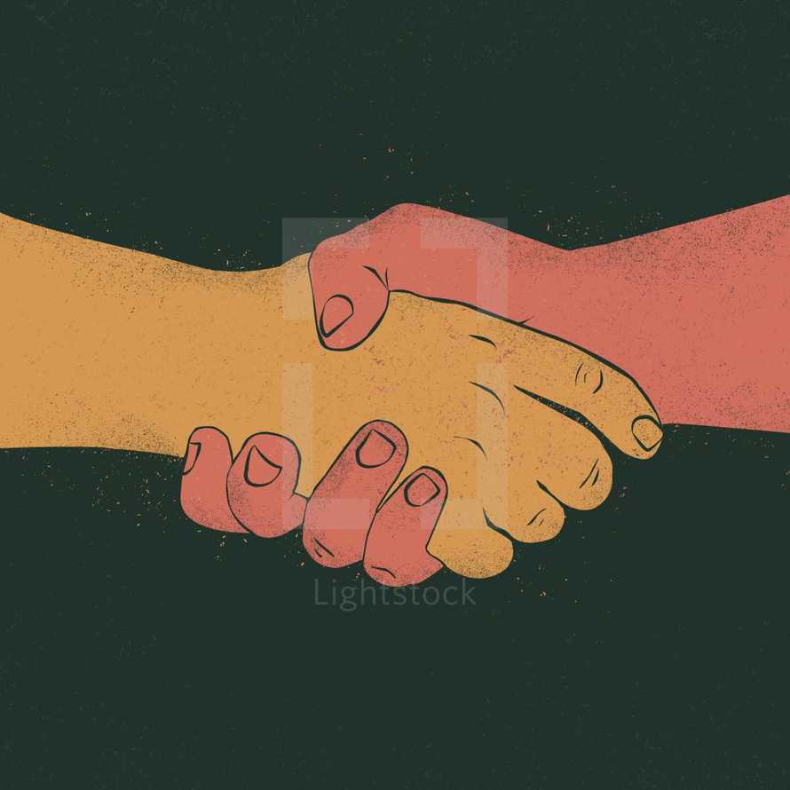 shaking hands illustration.