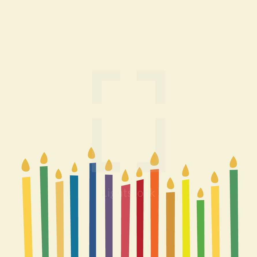 colorful birthday candles illustration.