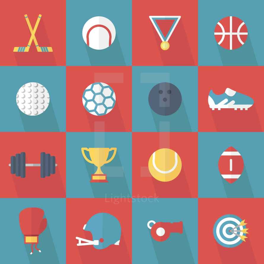 sports icons illustrations.