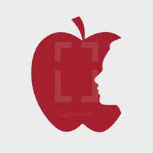 face in an apple 