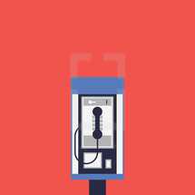 modern pay phone illustration.