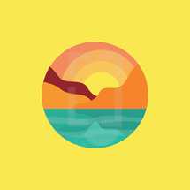 ocean sunset badge 