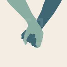 holding hands illustration.