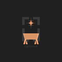 simple manger icon with star