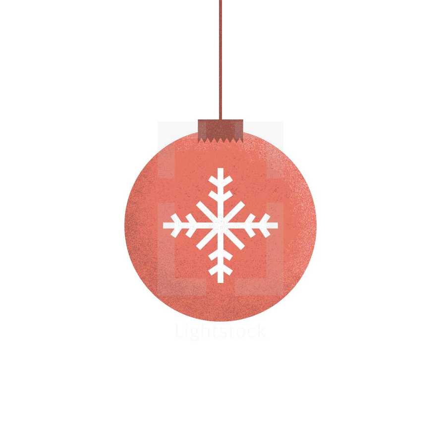 snowflake on a Christmas ornament 