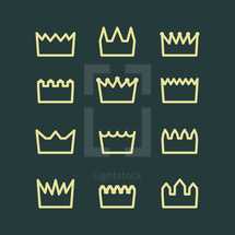 crown icons set. 