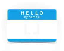 Blue Hello Name tag badge blank sticker HELLO my name is. Graphic element for design saved as an vector illustration in file format EPS