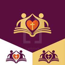 church community logo with heart 