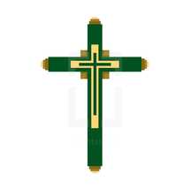 green and gold cross