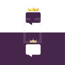 crown, king, tv, speech bubble, kingdom, logo