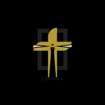 Church logo. Christian symbols. The lighthouse is the light of truth inside the cross of Jesus.