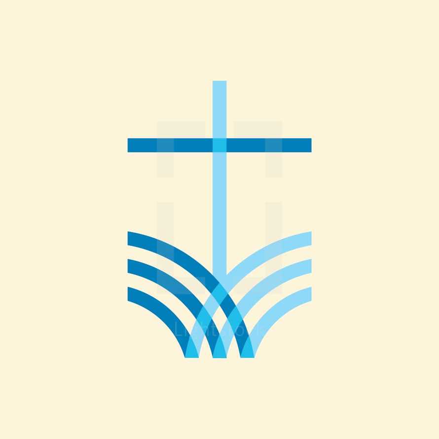 cross and waves icon