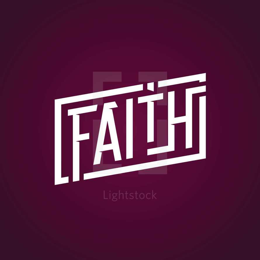 Faith lettering graphic emblem