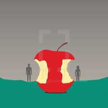 bite out of an apple and Adam and Eve 