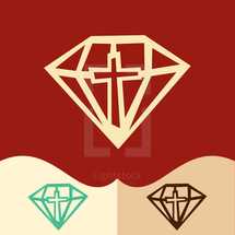 cross and diamond logo 