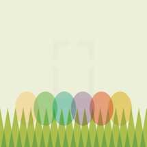 Easter eggs in grass icon 