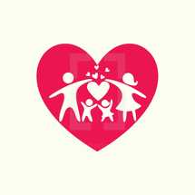 family in a heart logo