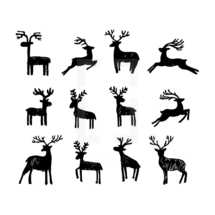 Hand drawn Christmas deer for winter and holiday illustrations.