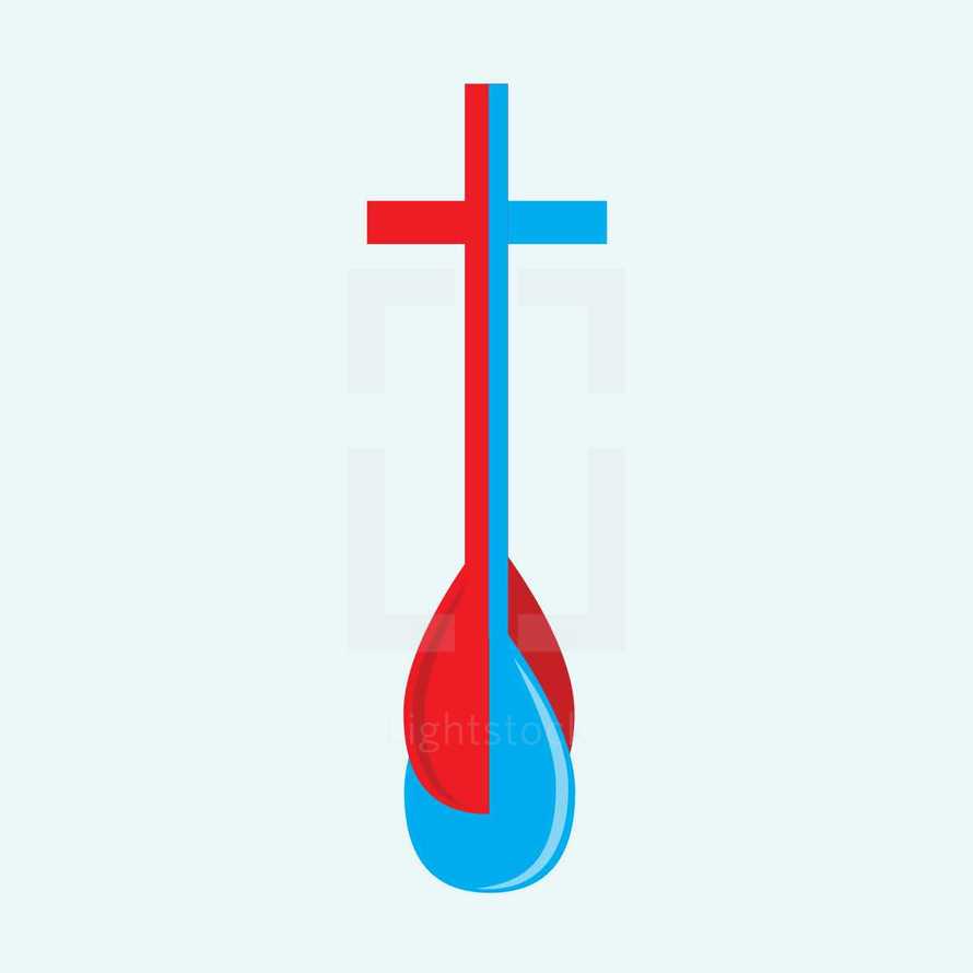 cross with blood and water 