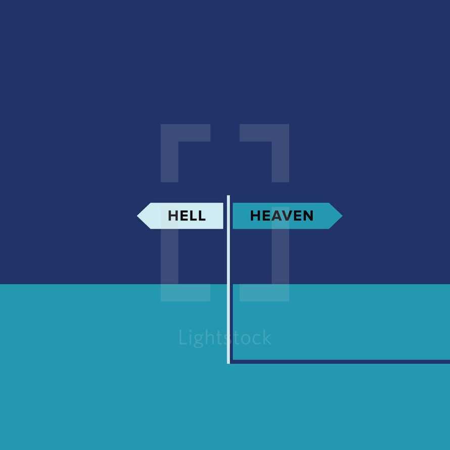 heaven and hell direction signs 